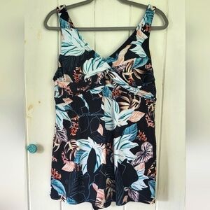 Raisins Curve Tummy Thigh Control Floral Swim Dress